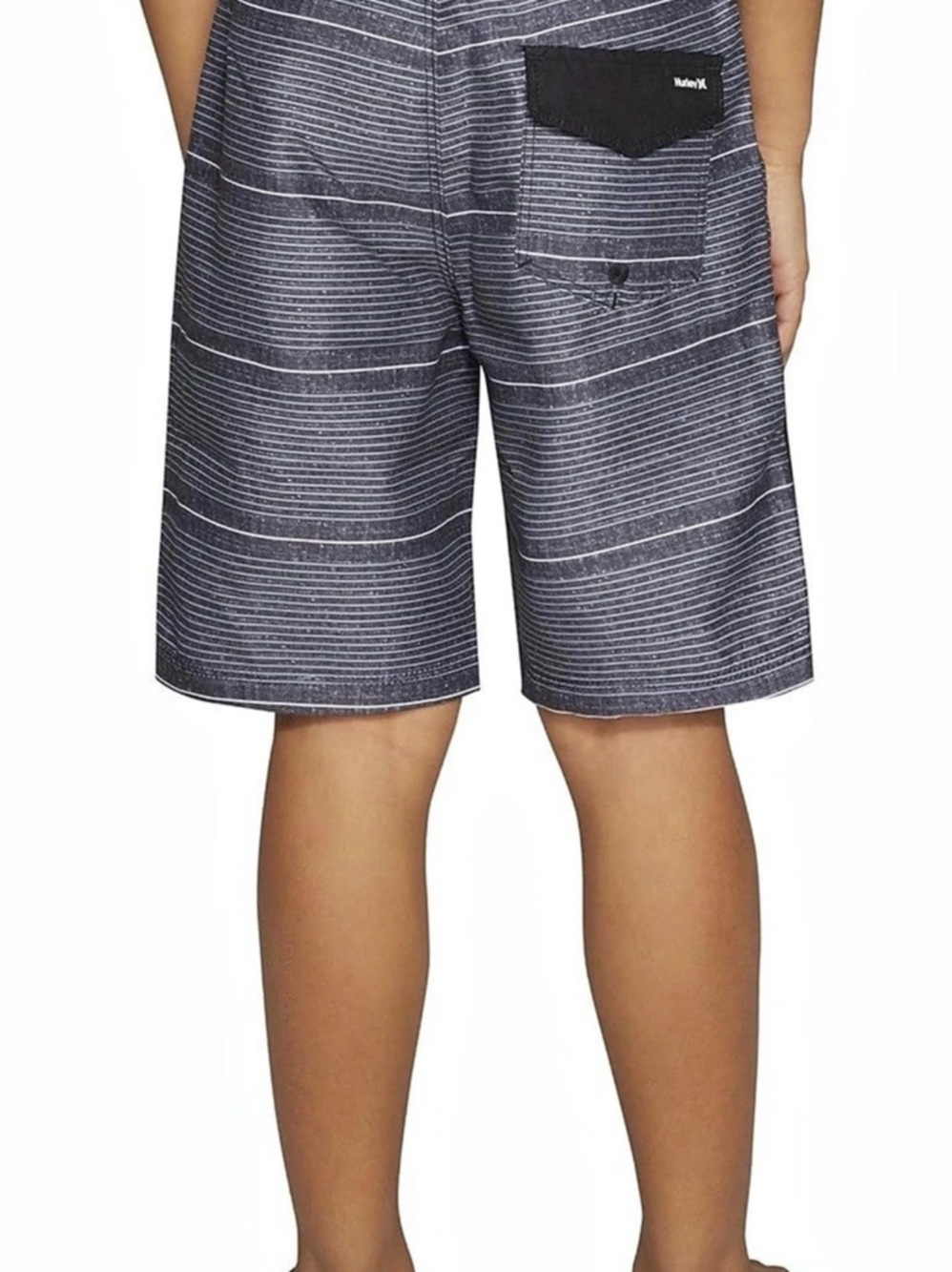 Hurley Shoreline Boardshorts Boys Striped Swim Trunks Black 16